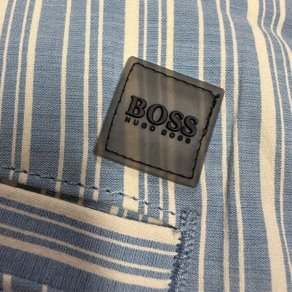 Hugo Boss Striped Lightweight Cotton Pants Light Blue "Biggs" 38x35 - Picture 9 of 9